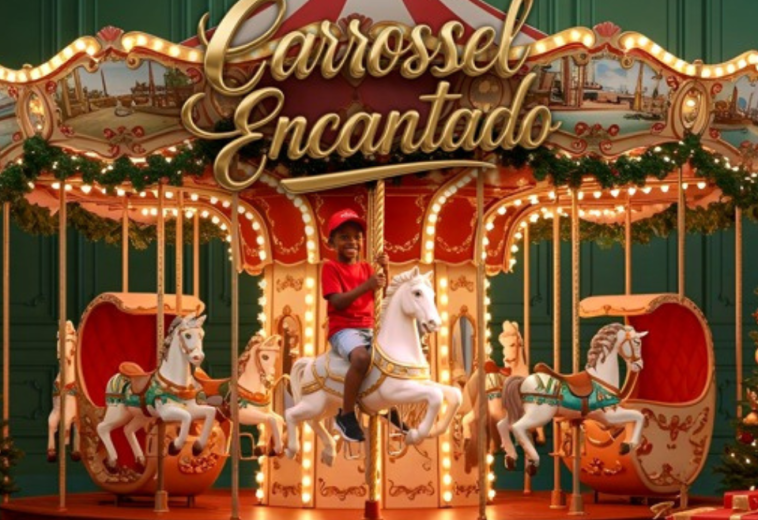 Limeira Shopping inaugura o Natal com “Carrossel Encantado” e chegada de Papai Noel sob neve