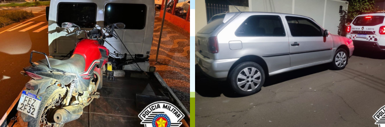 Ronda Martello: Gol e moto furtados são localizados pela polícia