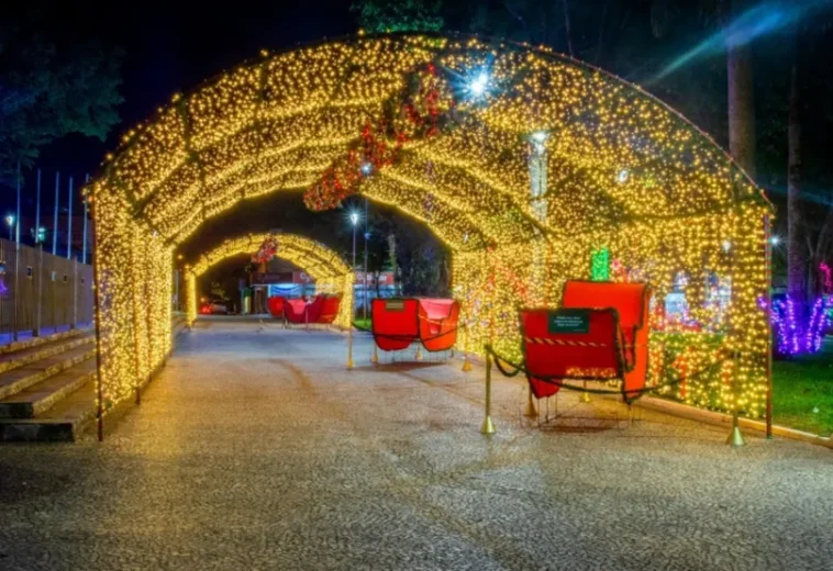 Leme celebra o Natal com luzes, cultura e a chegada do Papai Noel