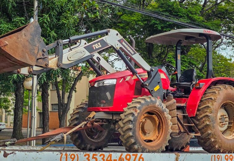 Trator furtado em Santa Gertrudes é encontrado pela GCM de Rio Claro após rastreamento em área rural